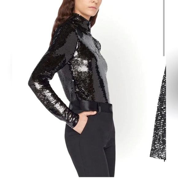 women/frame-sequin-embellished-high-neck-top-item - Picture 2 of 7